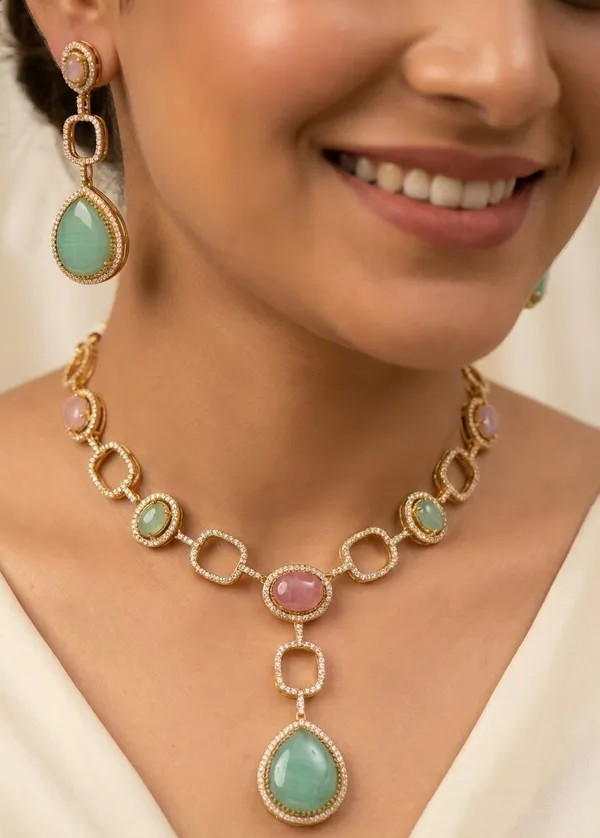 Multicolor_Brass_Necklace_Set_For_Women